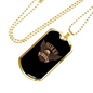 Born To Be Free Bikers Biker Necklace Stainless Steel or 18k Gold Dog Tag 24"-Express Your Love Gifts