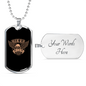 Born To Be Free Bikers Biker Necklace Stainless Steel or 18k Gold Dog Tag 24"-Express Your Love Gifts