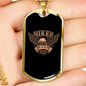 Born To Be Free Bikers Biker Necklace Stainless Steel or 18k Gold Dog Tag 24"-Express Your Love Gifts