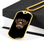 Born To Be Free Bikers Biker Necklace Stainless Steel or 18k Gold Dog Tag 24"-Express Your Love Gifts