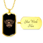 Born To Be Free Bikers Biker Necklace Stainless Steel or 18k Gold Dog Tag 24"-Express Your Love Gifts