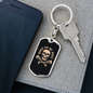 Born To Be Free Skull Biker Keychain Stainless Steel or 18k Gold Dog Tag Keyring-Express Your Love Gifts
