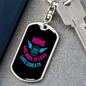 Born to Fly Mom Keychain Stainless Steel or 18k Gold Dog Tag Keyring-Express Your Love Gifts