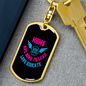 Born to Fly Mom Keychain Stainless Steel or 18k Gold Dog Tag Keyring-Express Your Love Gifts