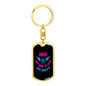 Born to Fly Mom Keychain Stainless Steel or 18k Gold Dog Tag Keyring-Express Your Love Gifts
