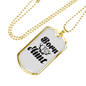 Born To Hunt Antlers Necklace Stainless Steel or 18k Gold Dog Tag 24" Chain-Express Your Love Gifts