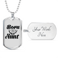Born To Hunt Antlers Necklace Stainless Steel or 18k Gold Dog Tag 24" Chain-Express Your Love Gifts