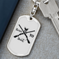 Born To Hunt Black Keychain Stainless Steel or 18k Gold Dog Tag Keyring-Express Your Love Gifts