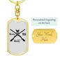 Born To Hunt Black Keychain Stainless Steel or 18k Gold Dog Tag Keyring-Express Your Love Gifts