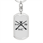 Born To Hunt Black Keychain Stainless Steel or 18k Gold Dog Tag Keyring-Express Your Love Gifts