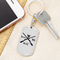 Born To Hunt Black Keychain Stainless Steel or 18k Gold Dog Tag Keyring-Express Your Love Gifts