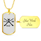 Born To Hunt Black Necklace Stainless Steel or 18k Gold Dog Tag 24" Chain-Express Your Love Gifts
