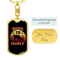 Born To Hunt Deer Keychain Stainless Steel or 18k Gold Dog Tag Keyring-Express Your Love Gifts