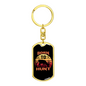 Born To Hunt Deer Keychain Stainless Steel or 18k Gold Dog Tag Keyring-Express Your Love Gifts