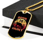 Born To Hunt Deer Necklace Stainless Steel or 18k Gold Dog Tag 24" Chain-Express Your Love Gifts
