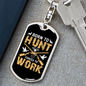 Born To Hunt Keychain Stainless Steel or 18k Gold Dog Tag Keyring-Express Your Love Gifts