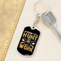 Born To Hunt Keychain Stainless Steel or 18k Gold Dog Tag Keyring-Express Your Love Gifts