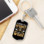 Born To Hunt Keychain Stainless Steel or 18k Gold Dog Tag Keyring-Express Your Love Gifts