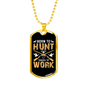 Born To Hunt Necklace Stainless Steel or 18k Gold Dog Tag 24" Chain-Express Your Love Gifts