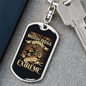 Born To Motocross Biker Keychain Stainless Steel or 18k Gold Dog Tag Keyring-Express Your Love Gifts