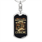 Born To Motocross Biker Keychain Stainless Steel or 18k Gold Dog Tag Keyring-Express Your Love Gifts
