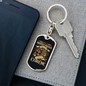 Born To Motocross Biker Keychain Stainless Steel or 18k Gold Dog Tag Keyring-Express Your Love Gifts