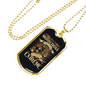 Born To Motocross Biker Necklace Stainless Steel or 18k Gold Dog Tag 24"-Express Your Love Gifts