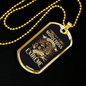 Born To Motocross Biker Necklace Stainless Steel or 18k Gold Dog Tag 24"-Express Your Love Gifts