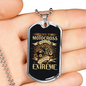 Born To Motocross Biker Necklace Stainless Steel or 18k Gold Dog Tag 24"-Express Your Love Gifts