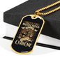 Born To Motocross Biker Necklace Stainless Steel or 18k Gold Dog Tag 24"-Express Your Love Gifts