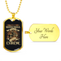 Born To Motocross Biker Necklace Stainless Steel or 18k Gold Dog Tag 24"-Express Your Love Gifts