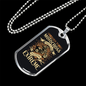 Born To Motocross Biker Necklace Stainless Steel or 18k Gold Dog Tag 24"-Express Your Love Gifts