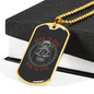 Born To Ride Bikernecklace Stainless Steel or 18k Gold Dog Tag 24"-Express Your Love Gifts