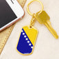 Bosnia And Herzegovina Flag Keychain Dog Tag Stainless Steel or 18k Gold-Express Your Love Gifts