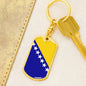 Bosnia And Herzegovina Flag Keychain Dog Tag Stainless Steel or 18k Gold-Express Your Love Gifts