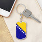 Bosnia And Herzegovina Flag Keychain Dog Tag Stainless Steel or 18k Gold-Express Your Love Gifts