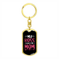 Boss Mom Keychain Stainless Steel or 18k Gold Dog Tag Keyring-Express Your Love Gifts