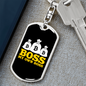 Boss My Own Boss Crypto Keychain Stainless Steel or 18k Gold Dog Tag Keyring-Express Your Love Gifts
