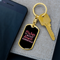 Boss Wears Diapers Purple Mom Keychain Stainless Steel or 18k Gold Dog Tag Keyring-Express Your Love Gifts