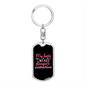Boss Wears Diapers Purple Mom Keychain Stainless Steel or 18k Gold Dog Tag Keyring-Express Your Love Gifts