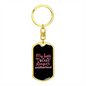 Boss Wears Diapers Purple Mom Keychain Stainless Steel or 18k Gold Dog Tag Keyring-Express Your Love Gifts