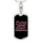 Boss Wears Diapers Purple Mom Keychain Stainless Steel or 18k Gold Dog Tag Keyring-Express Your Love Gifts