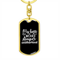 Boss Wears Diapers White Mom Keychain Stainless Steel or 18k Gold Dog Tag Keyring-Express Your Love Gifts