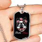 Bostie Mom for Boston Terrier Necklace Stainless Steel or 18k Gold Dog Tag 24" Chain-Express Your Love Gifts