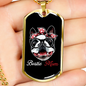 Bostie Mom for Boston Terrier Necklace Stainless Steel or 18k Gold Dog Tag 24" Chain-Express Your Love Gifts