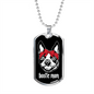 Bostie Mom Necklace Stainless Steel or 18k Gold Dog Tag 24" Chain-Express Your Love Gifts