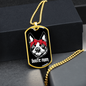 Bostie Mom Necklace Stainless Steel or 18k Gold Dog Tag 24" Chain-Express Your Love Gifts