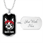 Bostie Mom Necklace Stainless Steel or 18k Gold Dog Tag 24" Chain-Express Your Love Gifts