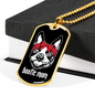 Bostie Mom Necklace Stainless Steel or 18k Gold Dog Tag 24" Chain-Express Your Love Gifts