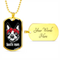 Bostie Mom Necklace Stainless Steel or 18k Gold Dog Tag 24" Chain-Express Your Love Gifts